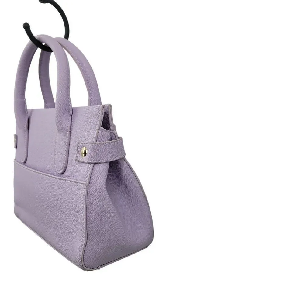 Bebe Womens Vegan Evie Satchel Bag Lilac Pastel Purple Faux‎ Leather Top Handle